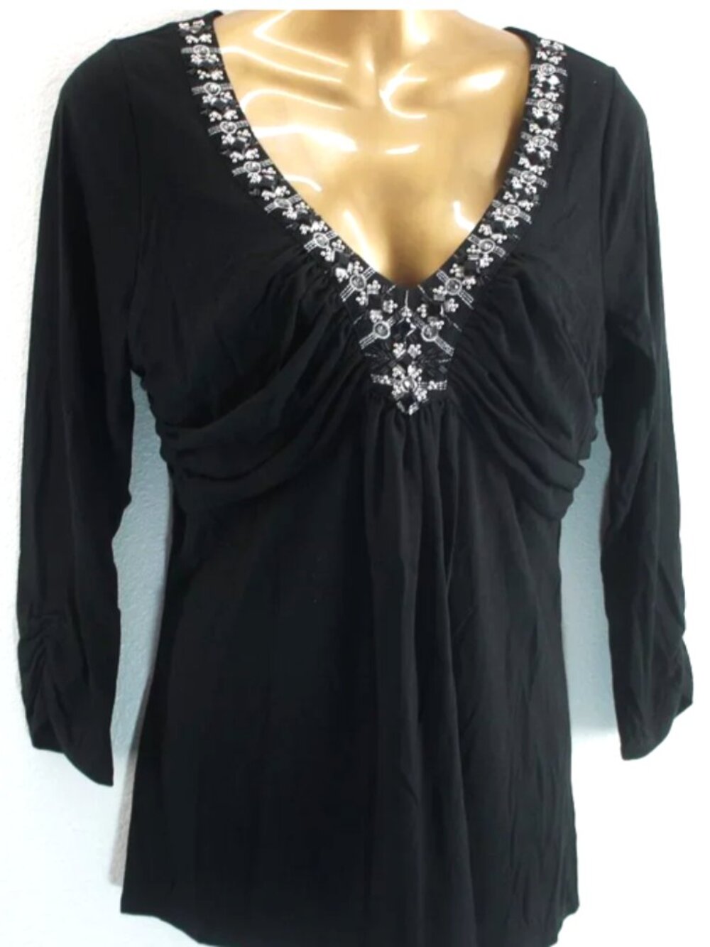 White House Black Market Embellised Empire Top size L